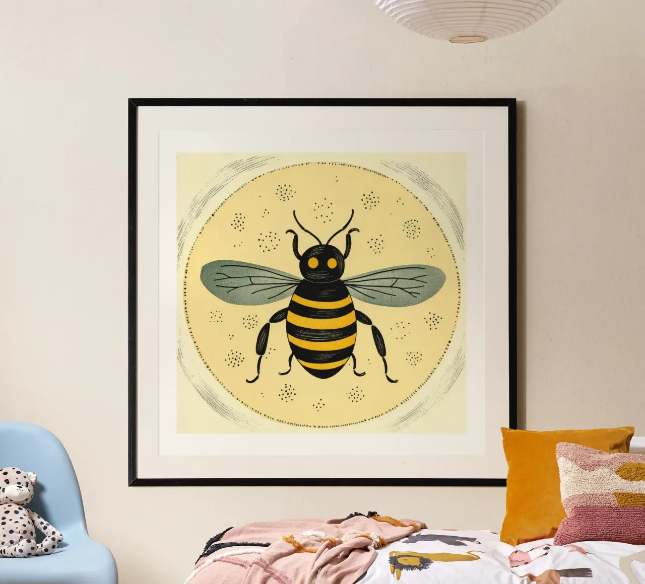 Ape verde Bumblebee 2 carta hahnemühle da Minimal Animal Art