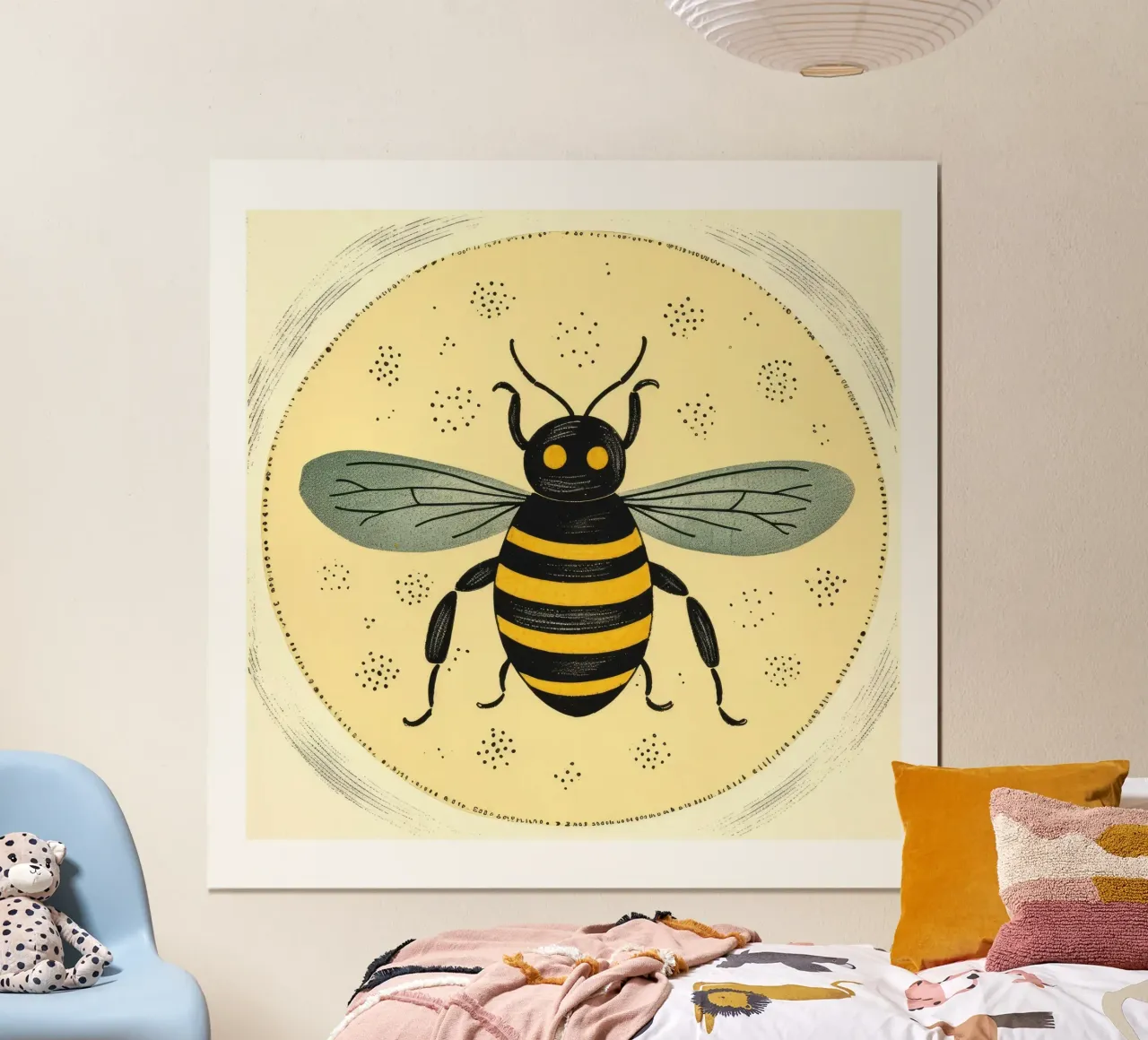 Ape verde Bumblebee 2 carta hahnemühle da Minimal Animal Art