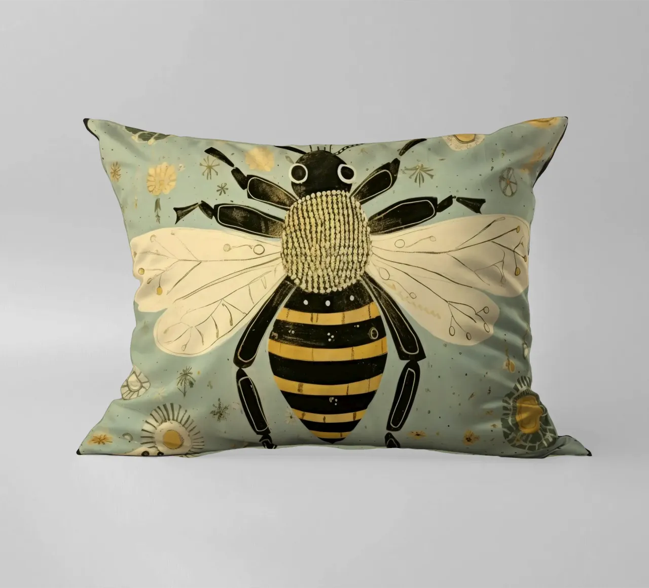 Ape verde Bumblebee 3 cuscino da Minimal Animal Art