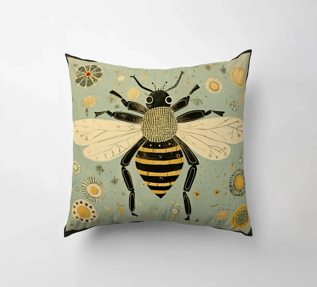 Ape verde Bumblebee 3 cuscino da Minimal Animal Art