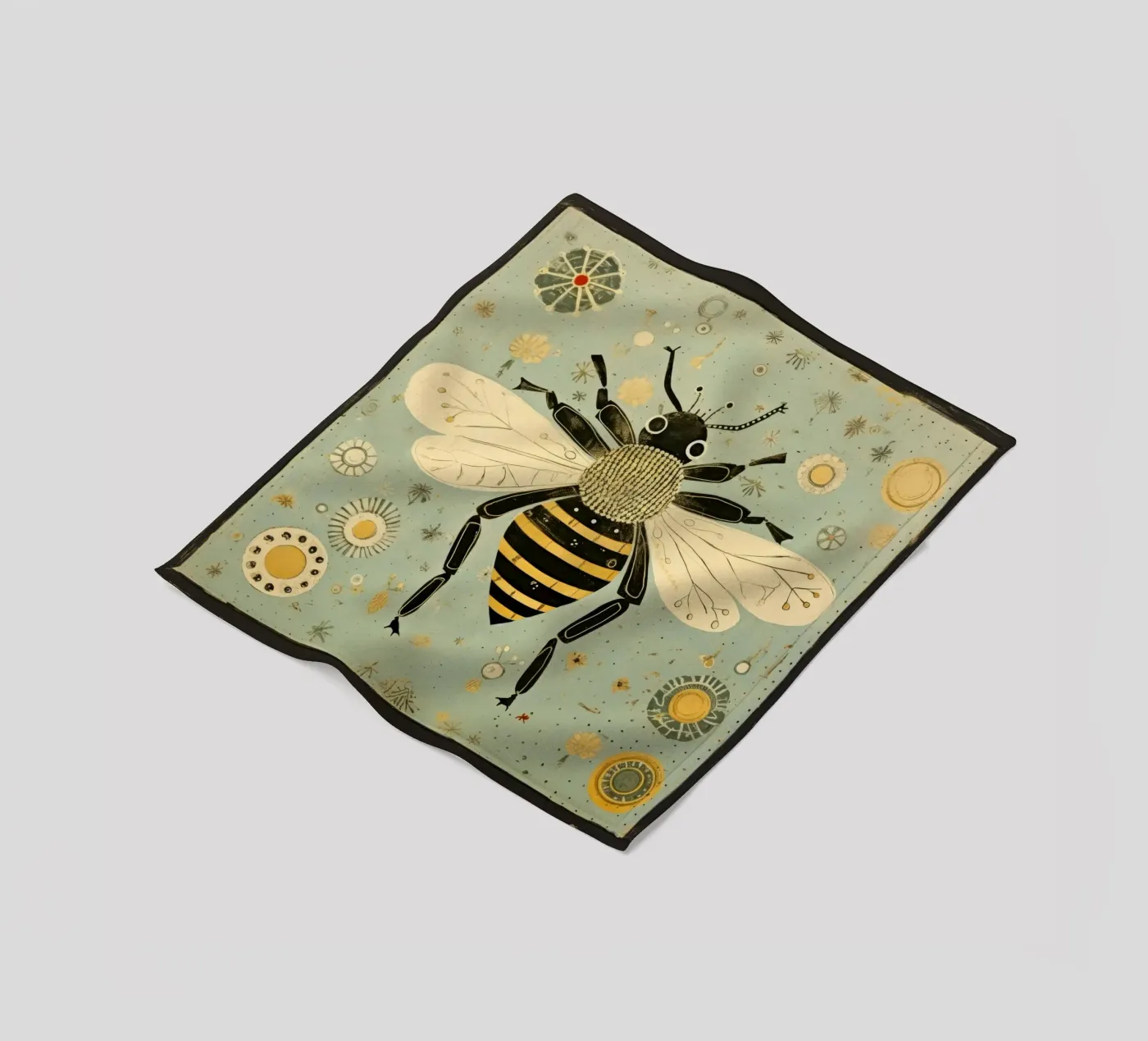 Green Bee Bumblebee fleece blanket by Minimal Animal Art