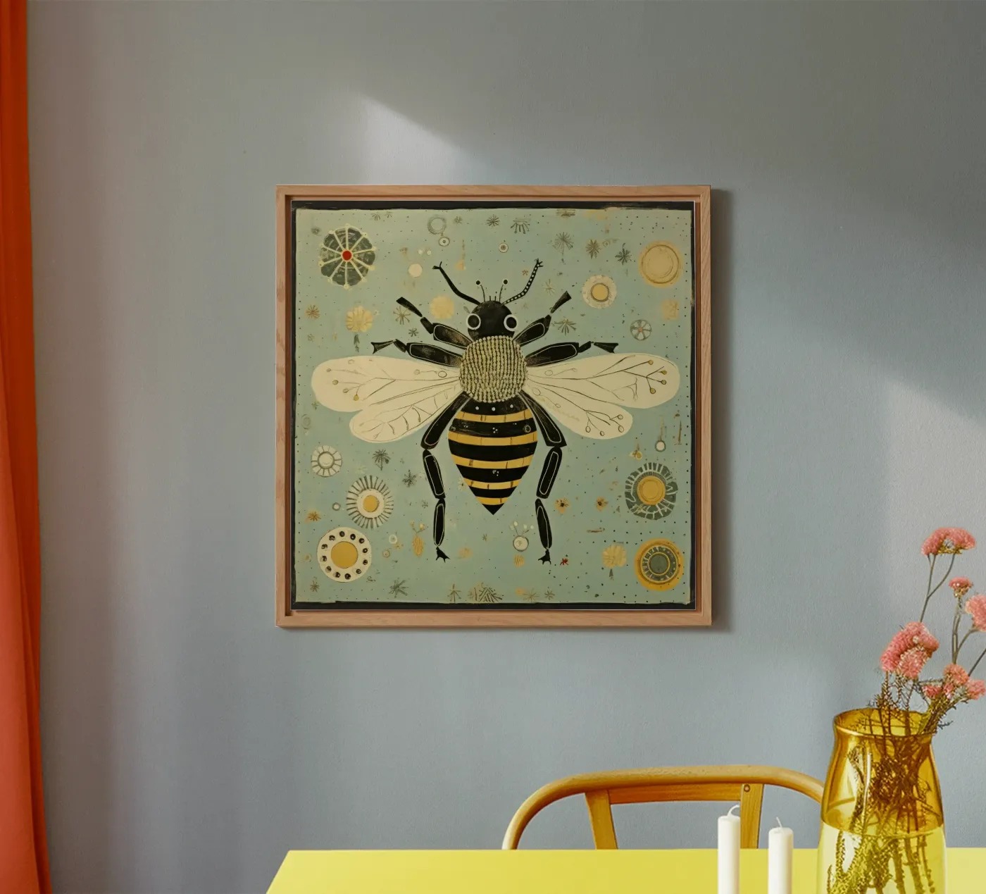 Green Bee Bumblebee forex plate by Minimal Animal Art