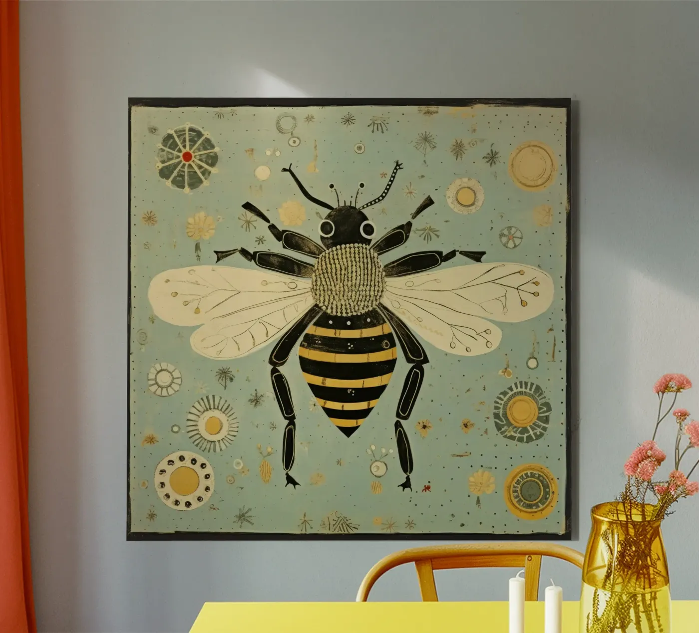 Green Bee Bumblebee forex plate by Minimal Animal Art