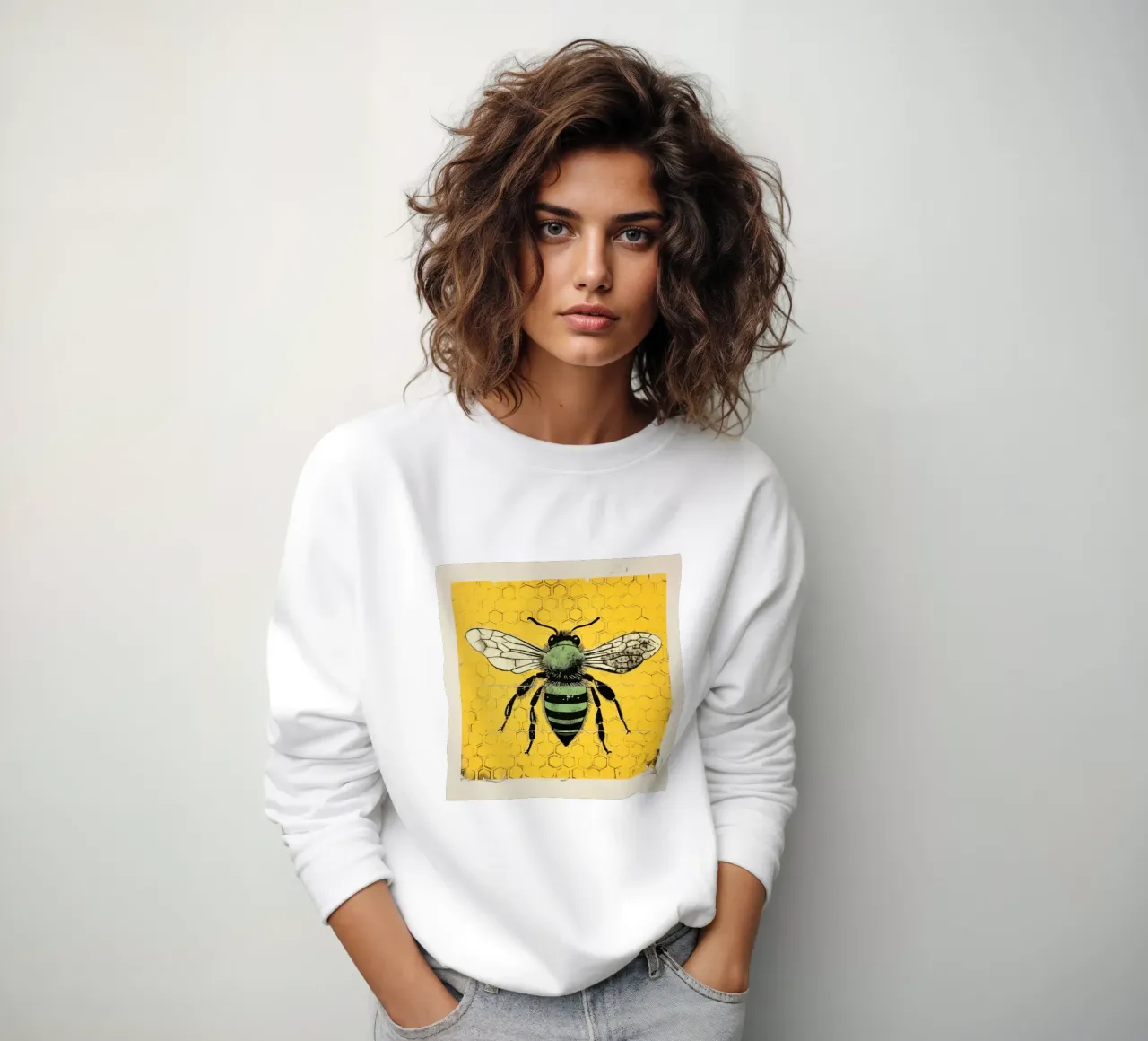 Ape verde Honeybee 1 felpa da Minimal Animal Art