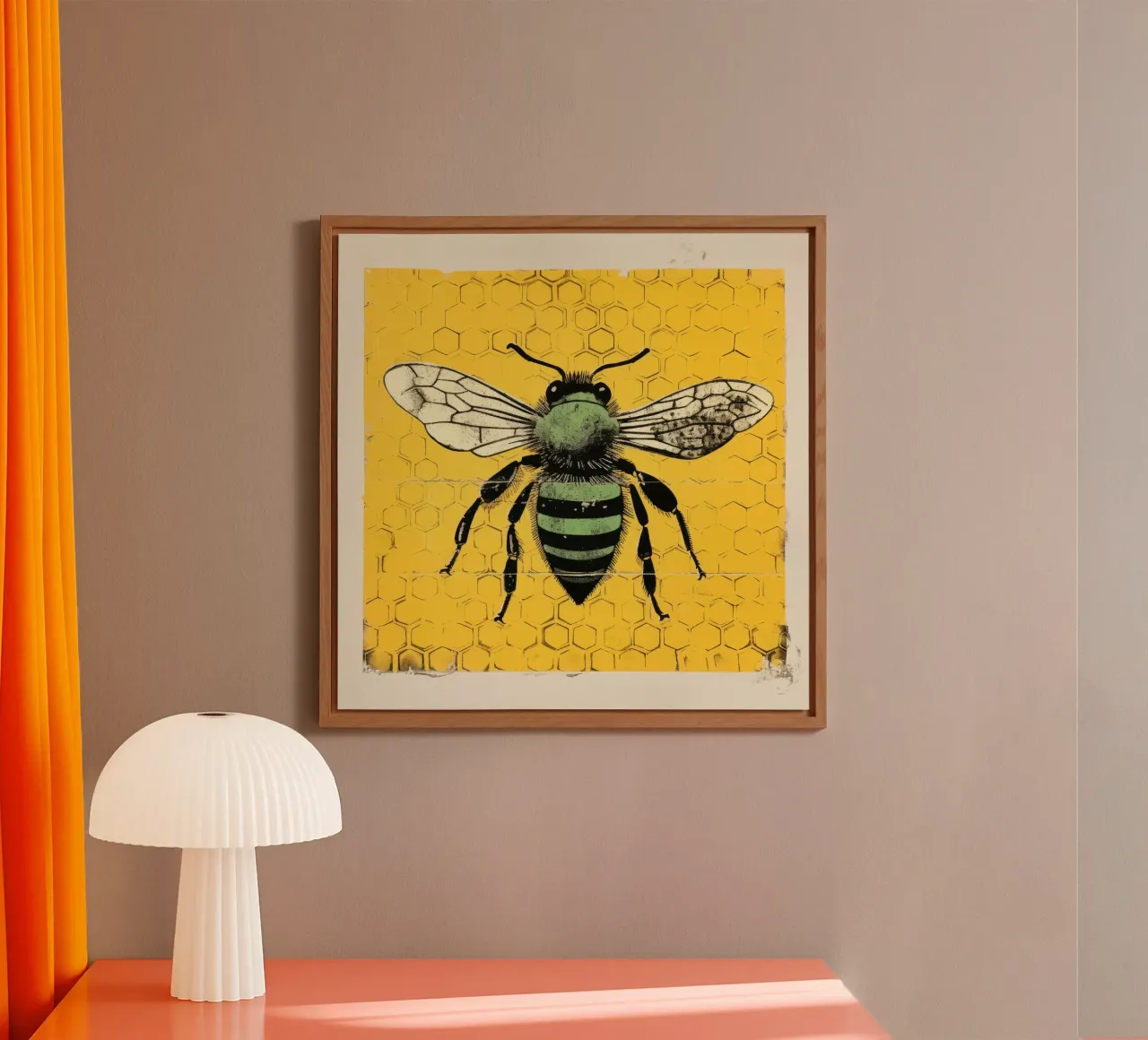Ape verde Honeybee 1 pannello forex da Minimal Animal Art