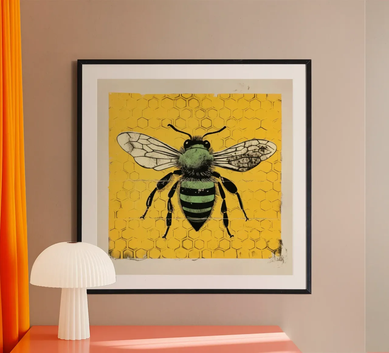 Ape verde Honeybee 1 poster da Minimal Animal Art
