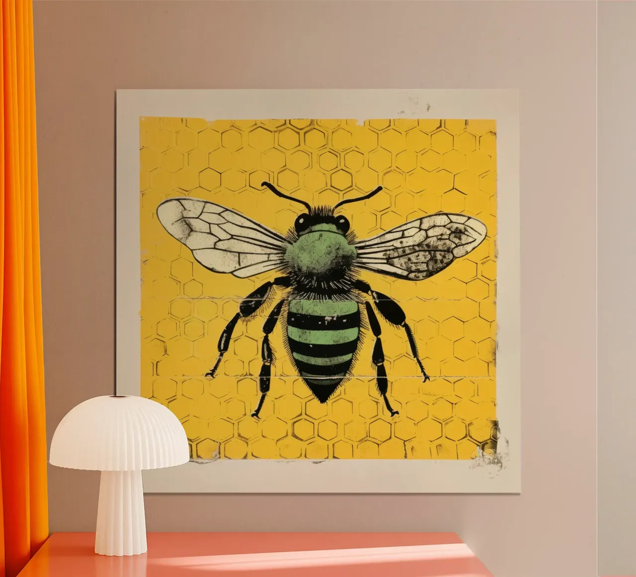 Ape verde Honeybee 1 poster da Minimal Animal Art