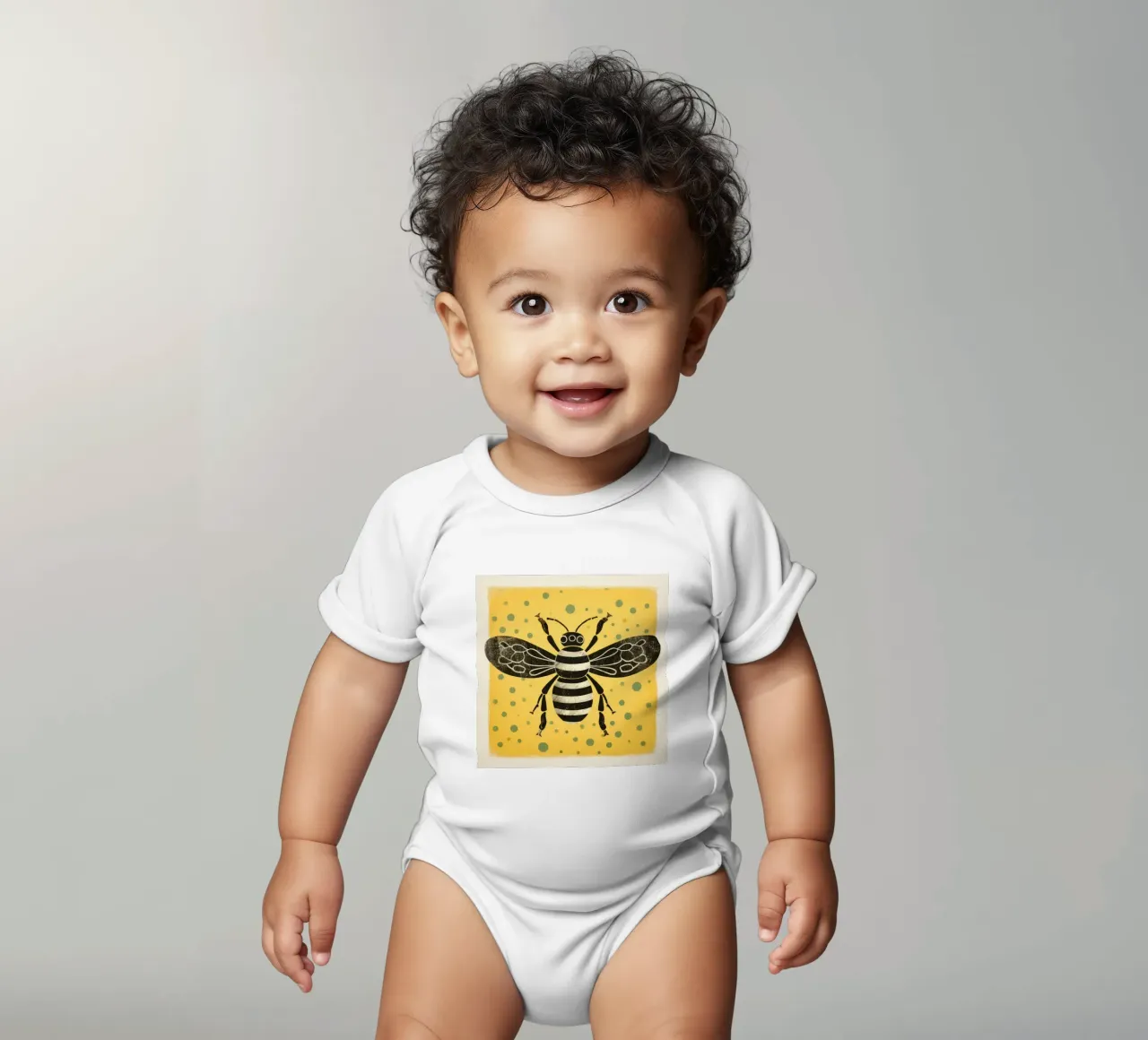 Ape verde Honeybee 2 body neonato maniche corte da Minimal Animal Art