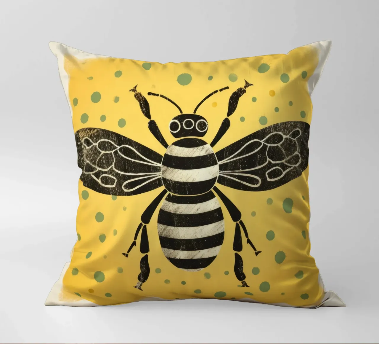 Ape verde Honeybee 2 cuscino da Minimal Animal Art