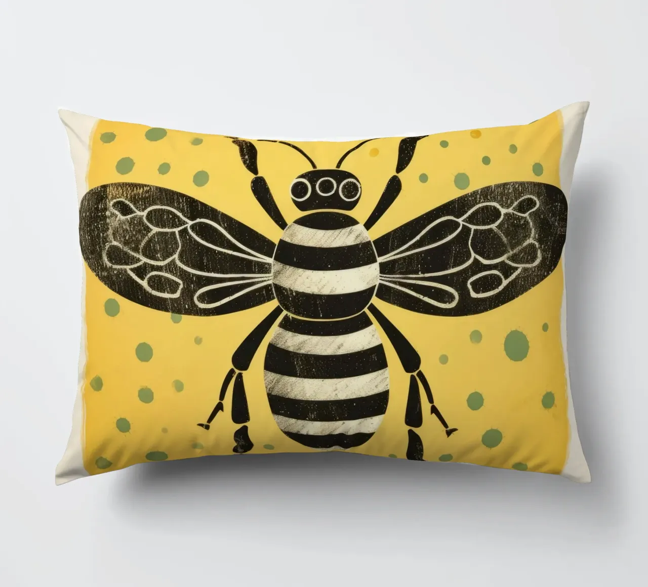 Ape verde Honeybee 2 cuscino da Minimal Animal Art