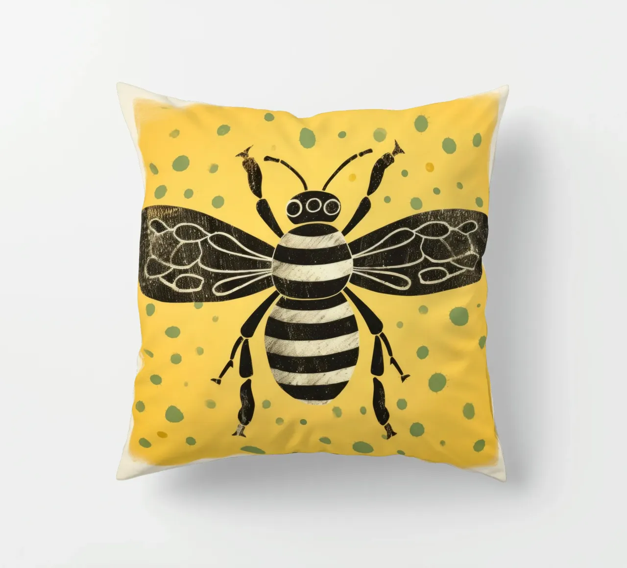 Ape verde Honeybee 2 cuscino da Minimal Animal Art