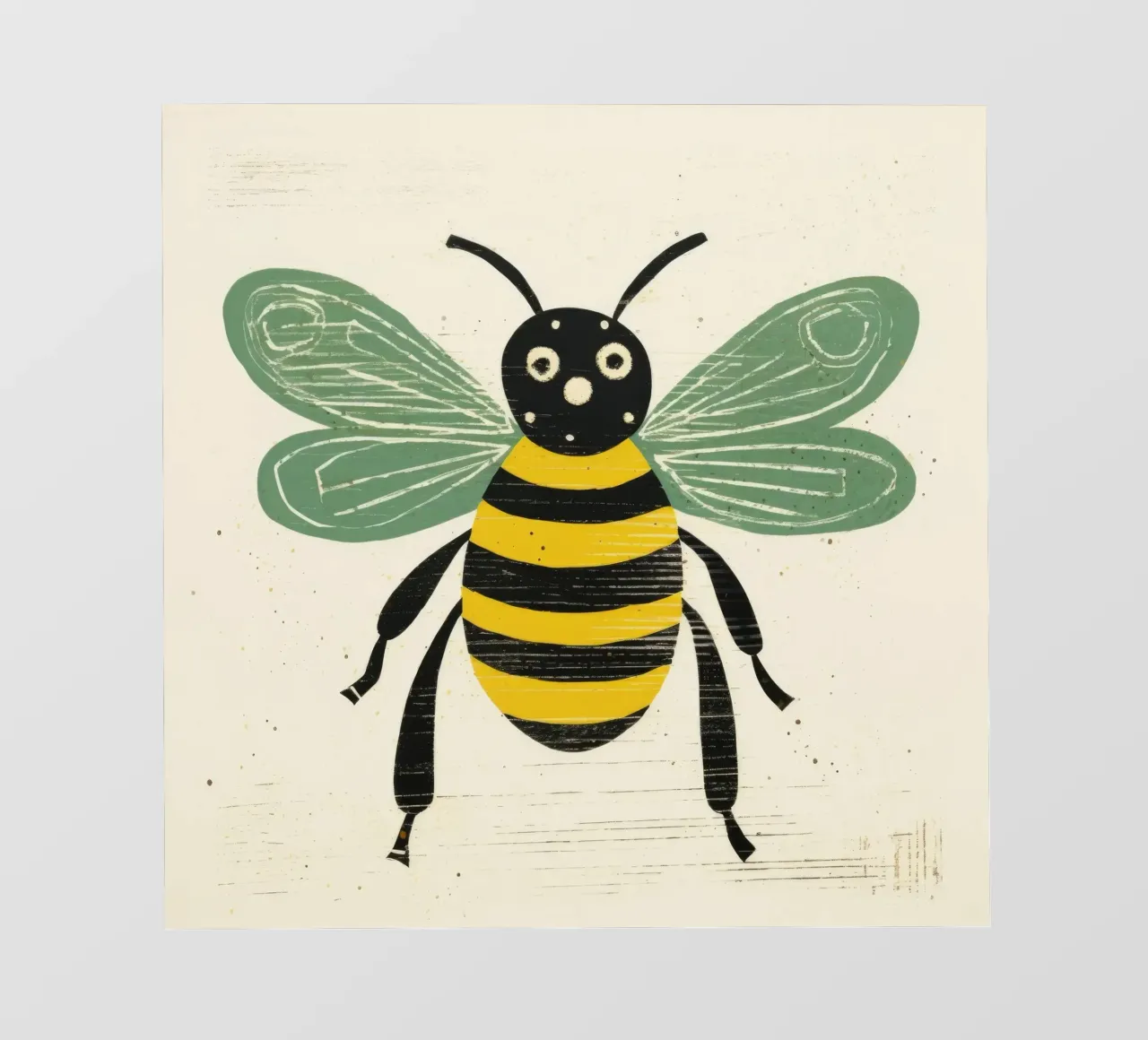Ape verde Honeybee 3 telo in pvc da Minimal Animal Art
