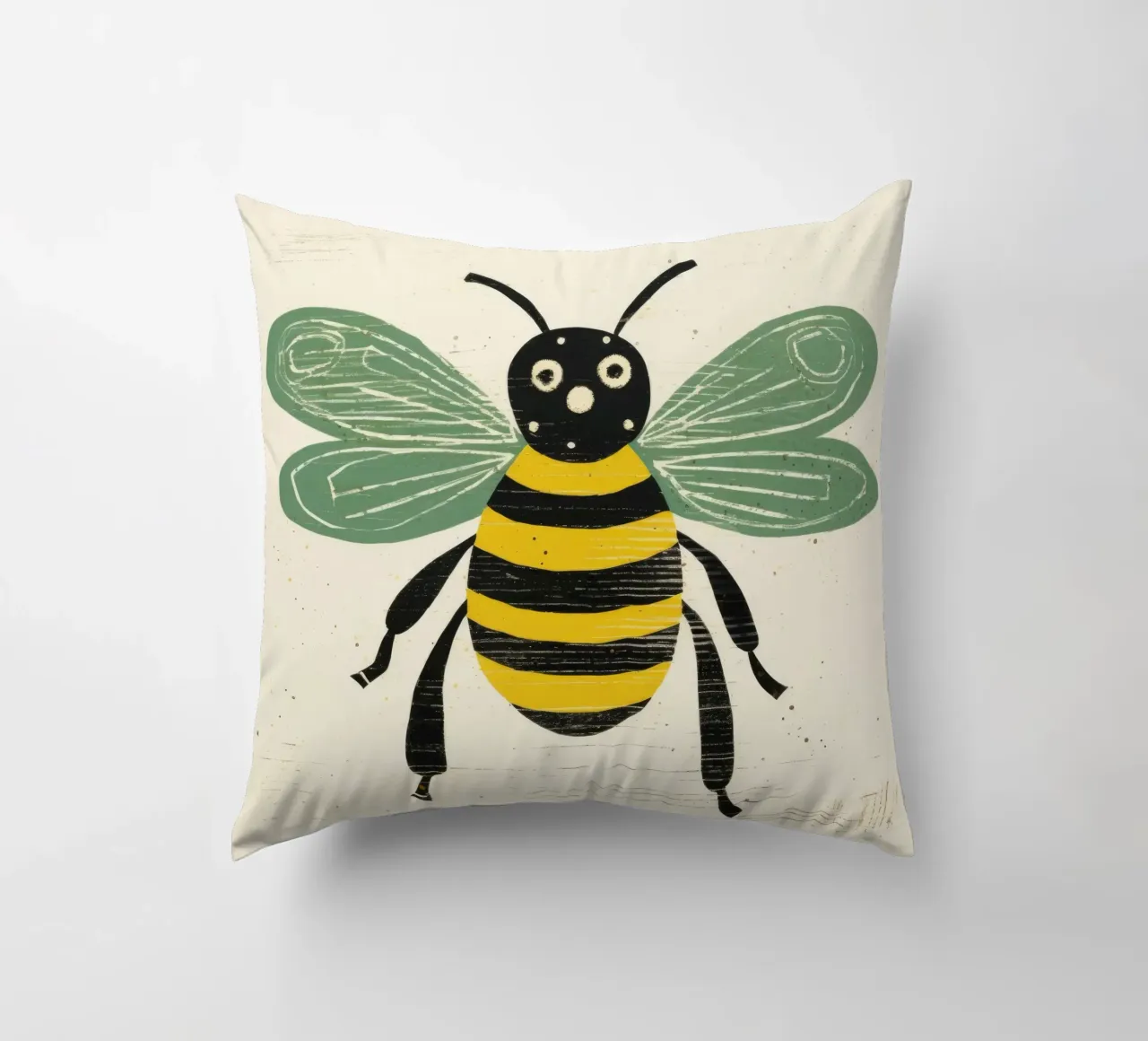 Ape verde Honeybee 3 cuscino da Minimal Animal Art