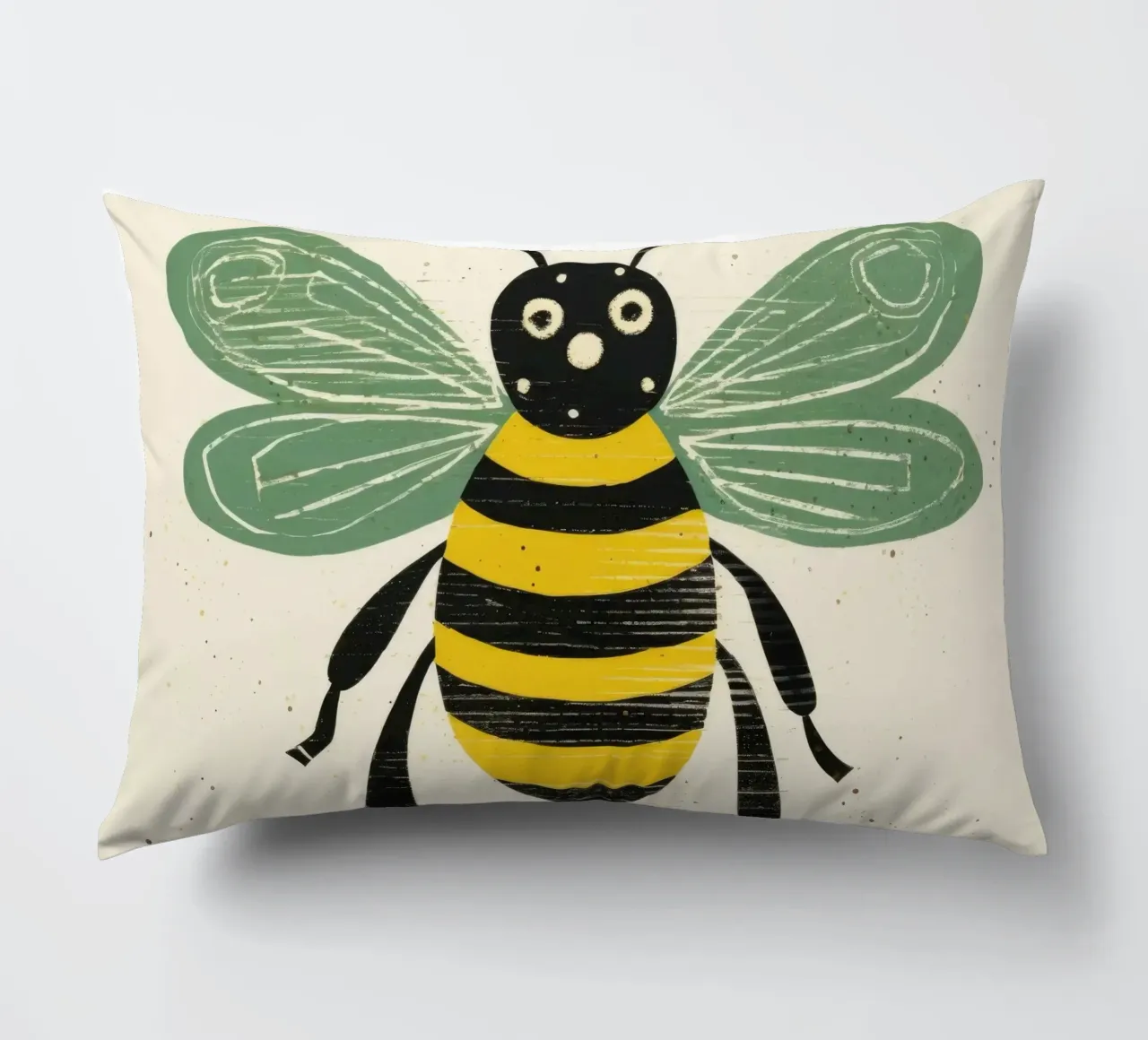 Ape verde Honeybee 3 cuscino da Minimal Animal Art