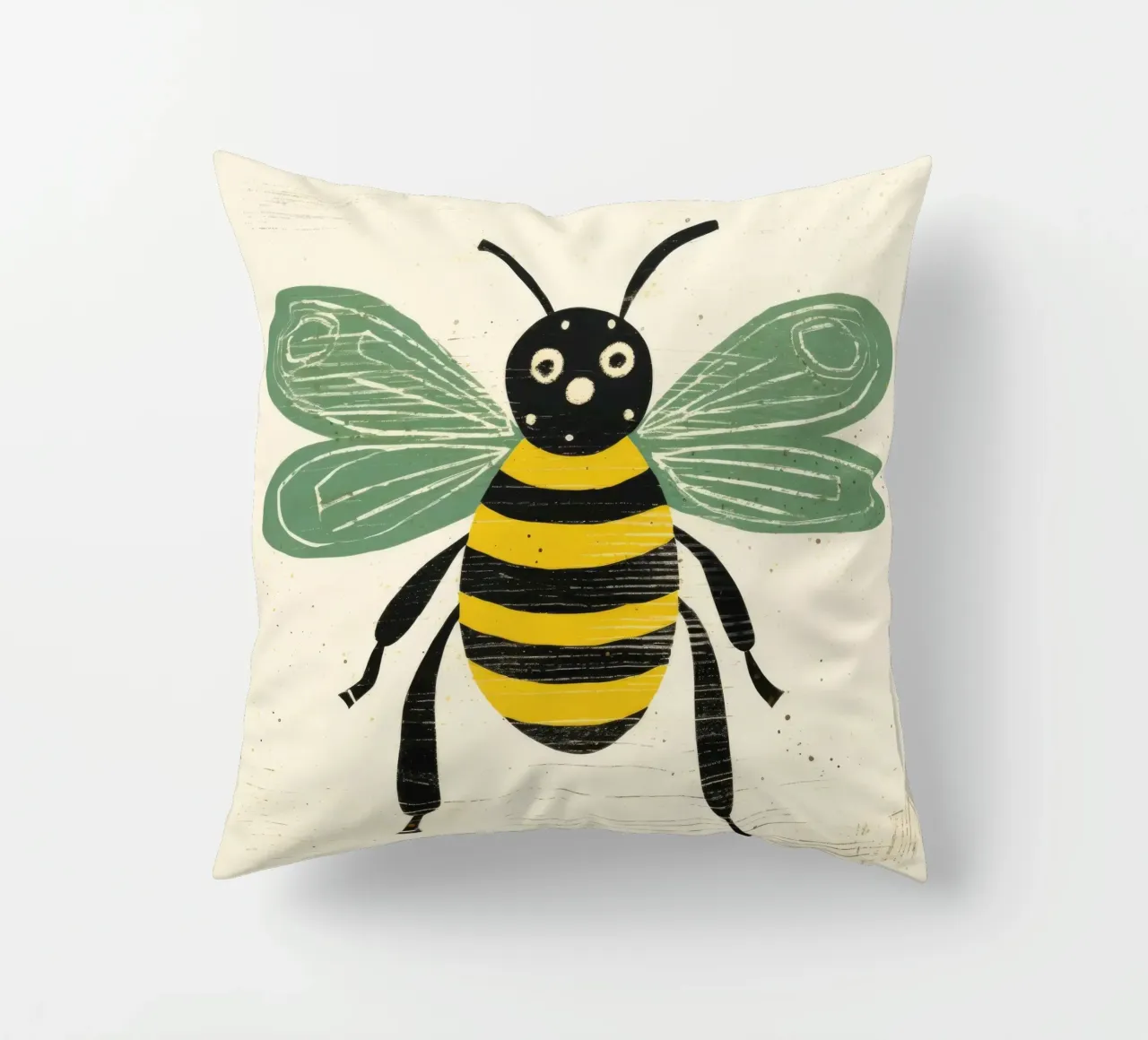 Ape verde Honeybee 3 cuscino da Minimal Animal Art