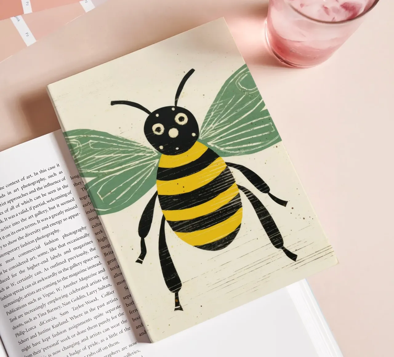 Green Bee Honeybee 3 notebook by Minimal Animal Art