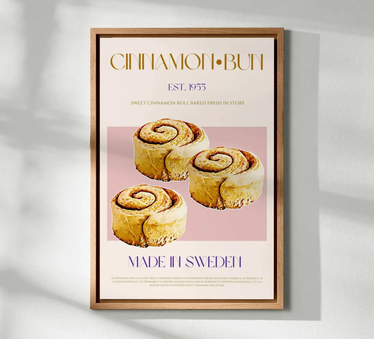 Cinnamon Bun Print canvas by KOKRPrints