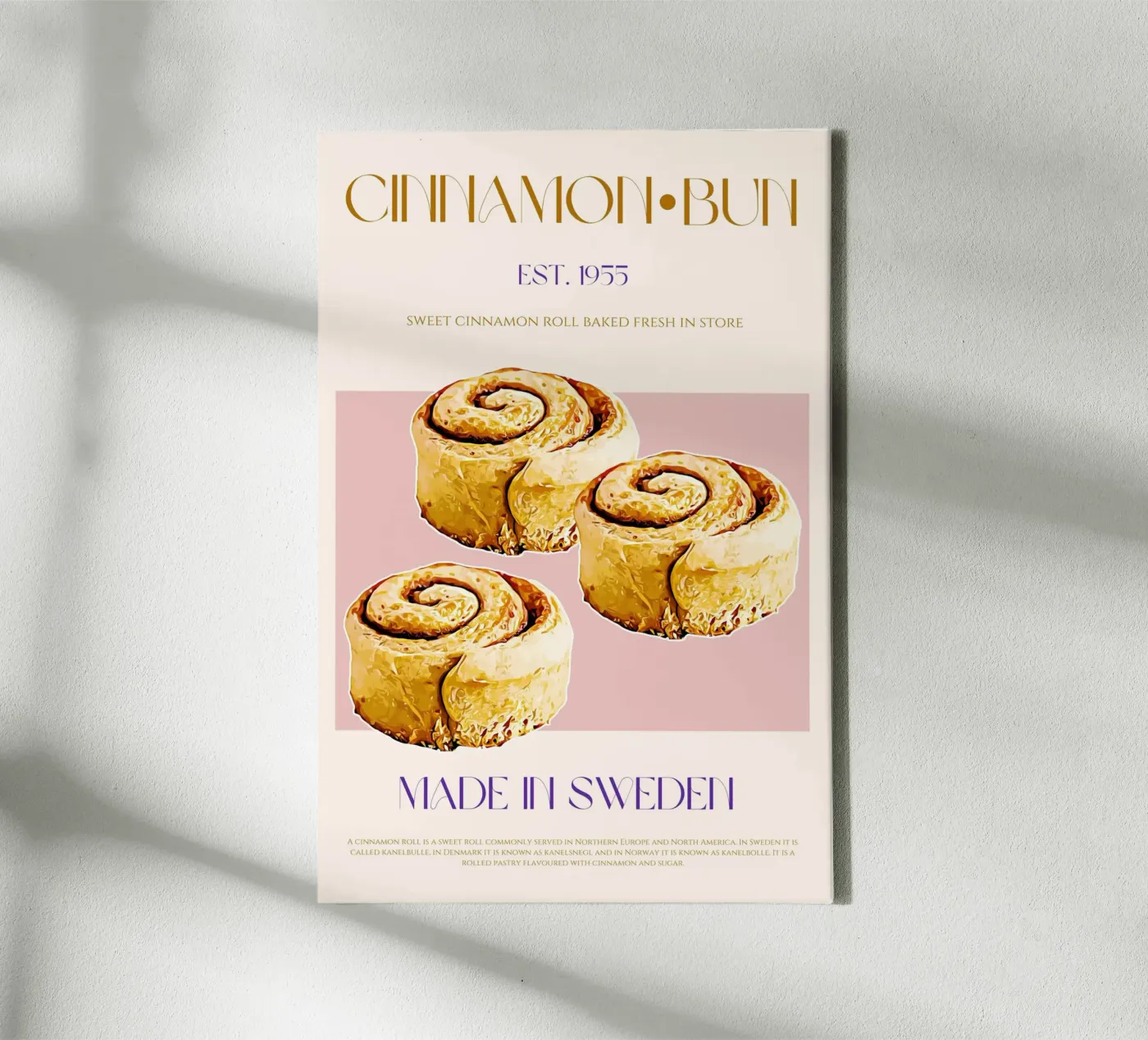 Cinnamon Bun Print Leinwand von KOKRPrints