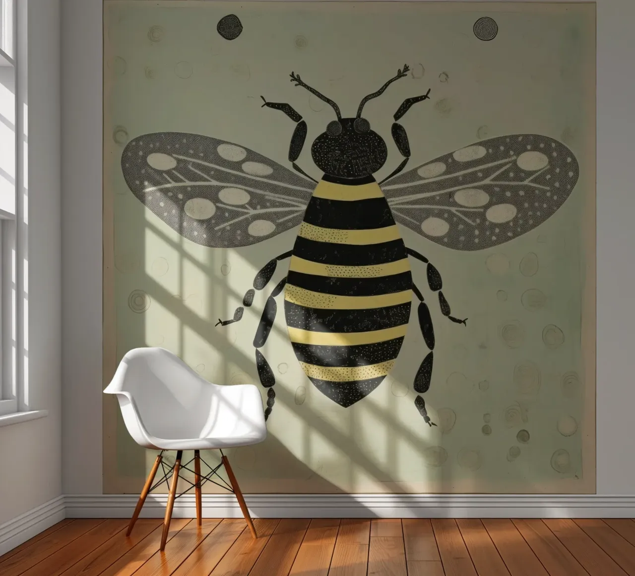 Green Bee Honeybee 4 photo wallpaper by Minimal Animal Art