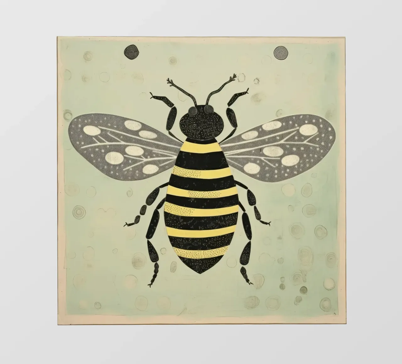 Green Bee Honeybee 4 photo wallpaper by Minimal Animal Art