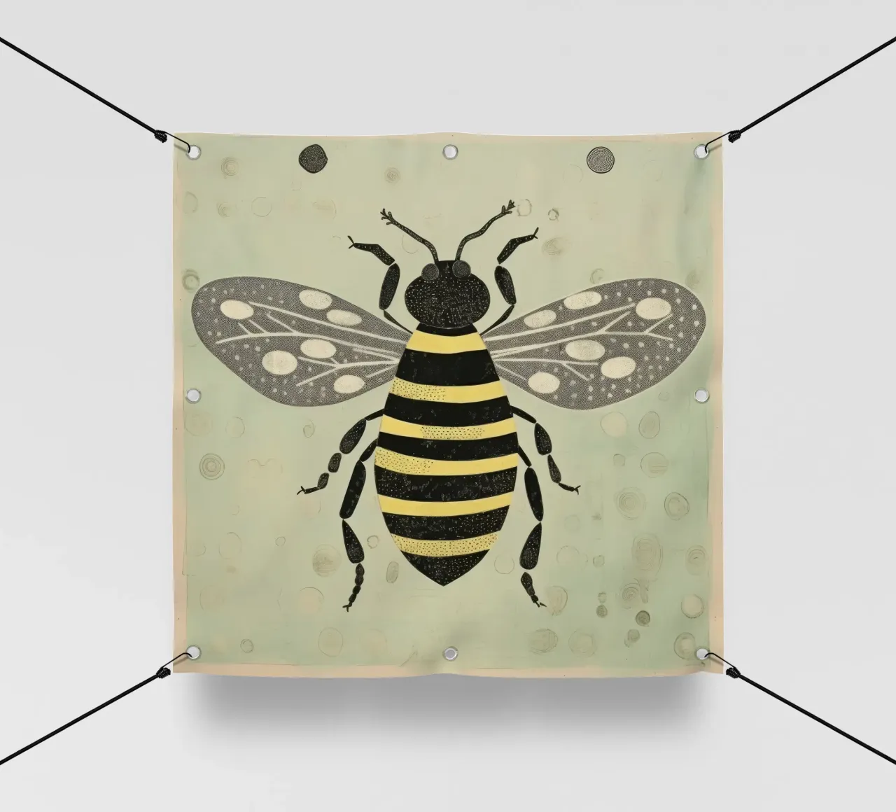 Ape verde Honeybee 4 telo in pvc da Minimal Animal Art