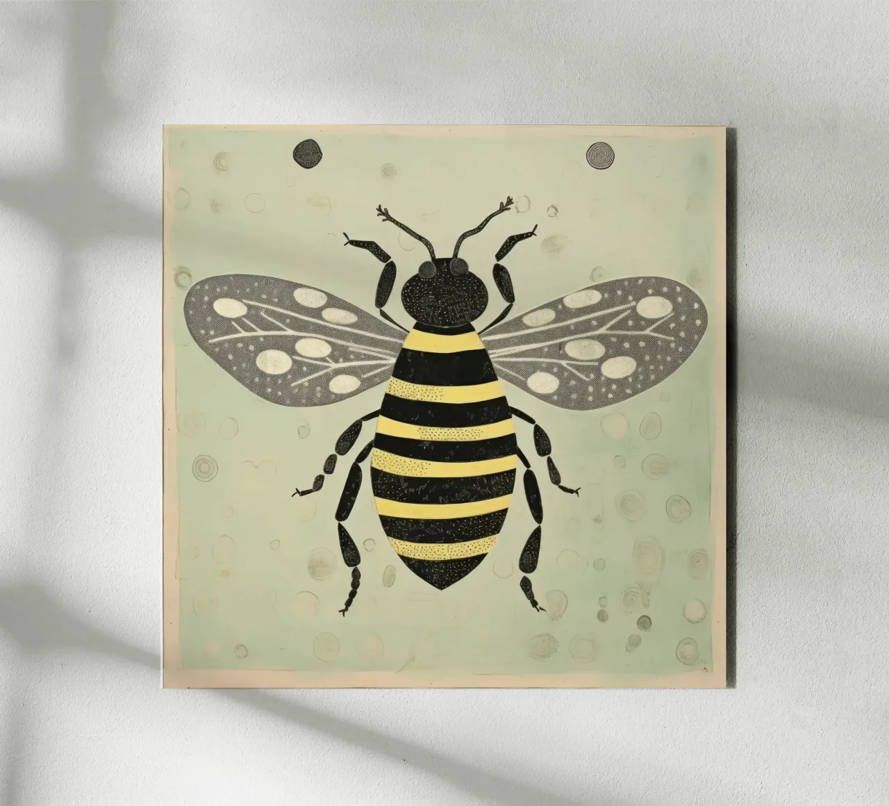 Green Bee Honeybee 4 forex plate by Minimal Animal Art