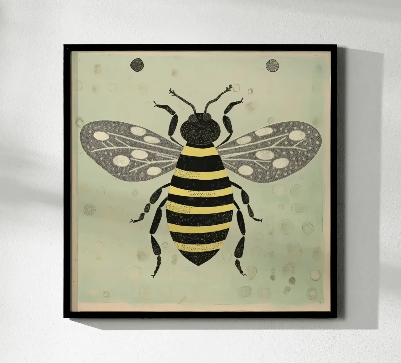 Ape verde Honeybee 4 carta hahnemühle da Minimal Animal Art