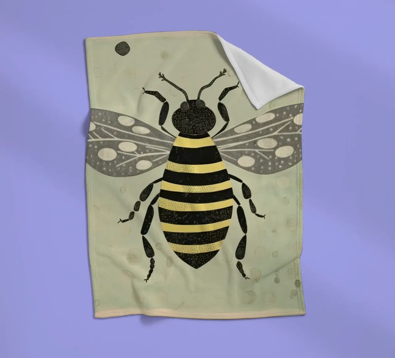 Ape verde Honeybee 4 coperta in pile da Minimal Animal Art