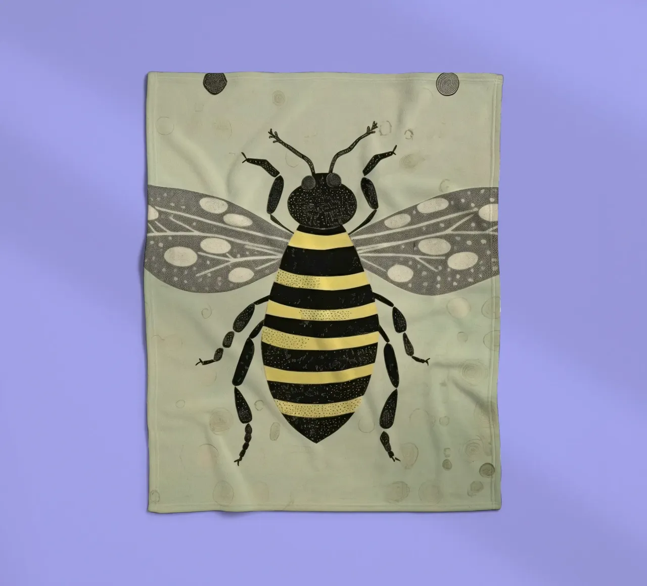 Ape verde Honeybee 4 coperta in pile da Minimal Animal Art