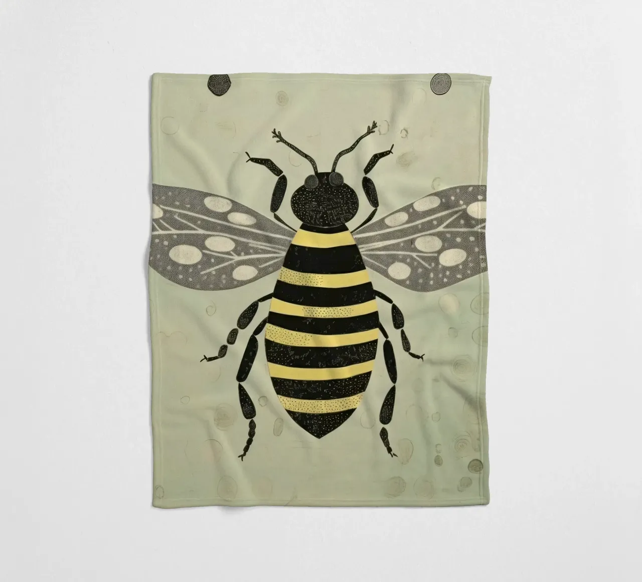 Ape verde Honeybee 4 coperta in pile da Minimal Animal Art