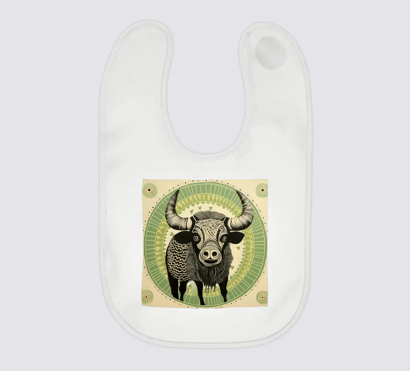 Buffle vert bavoir de Minimal Animal Art