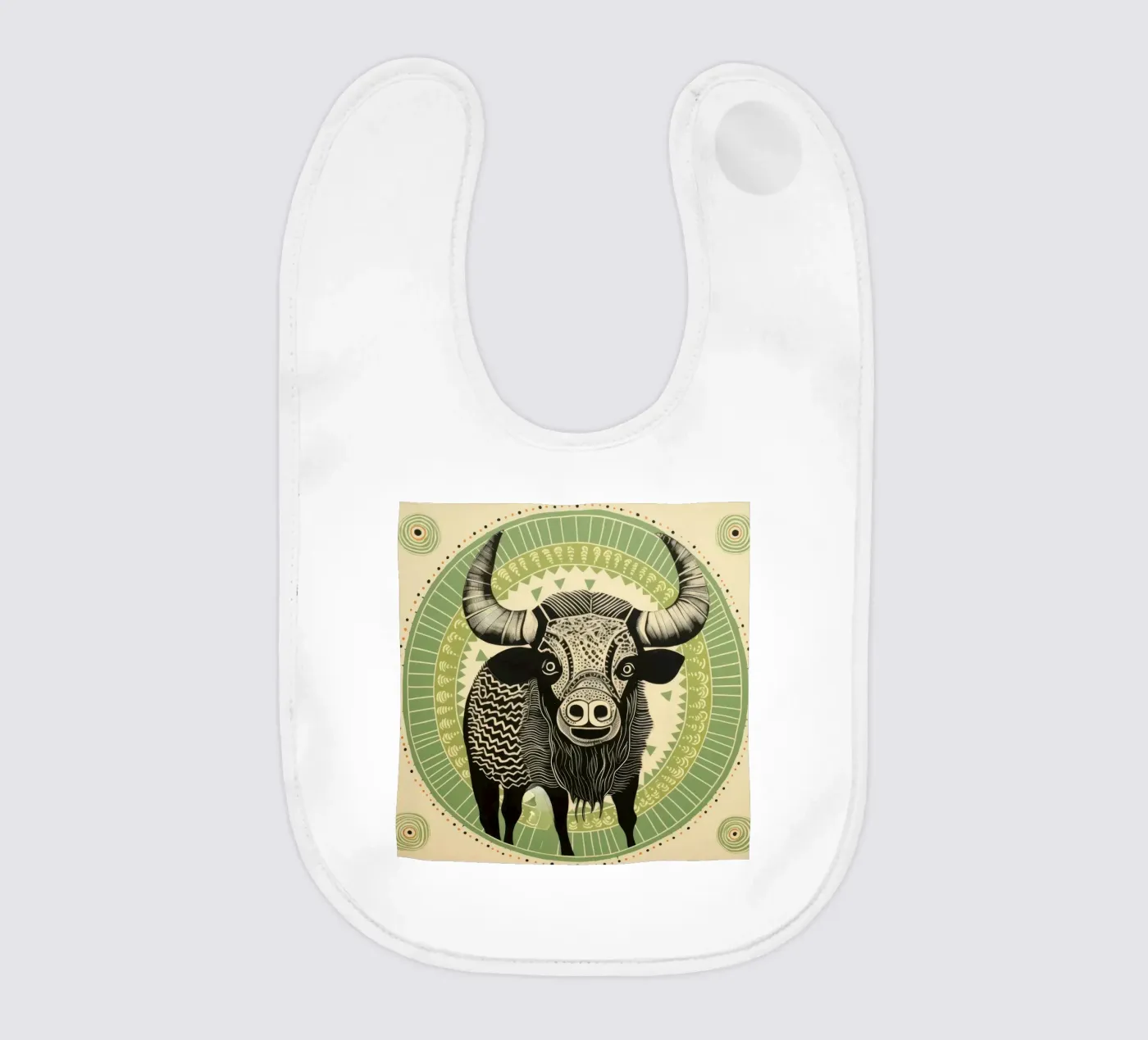 Buffle vert bavoir de Minimal Animal Art