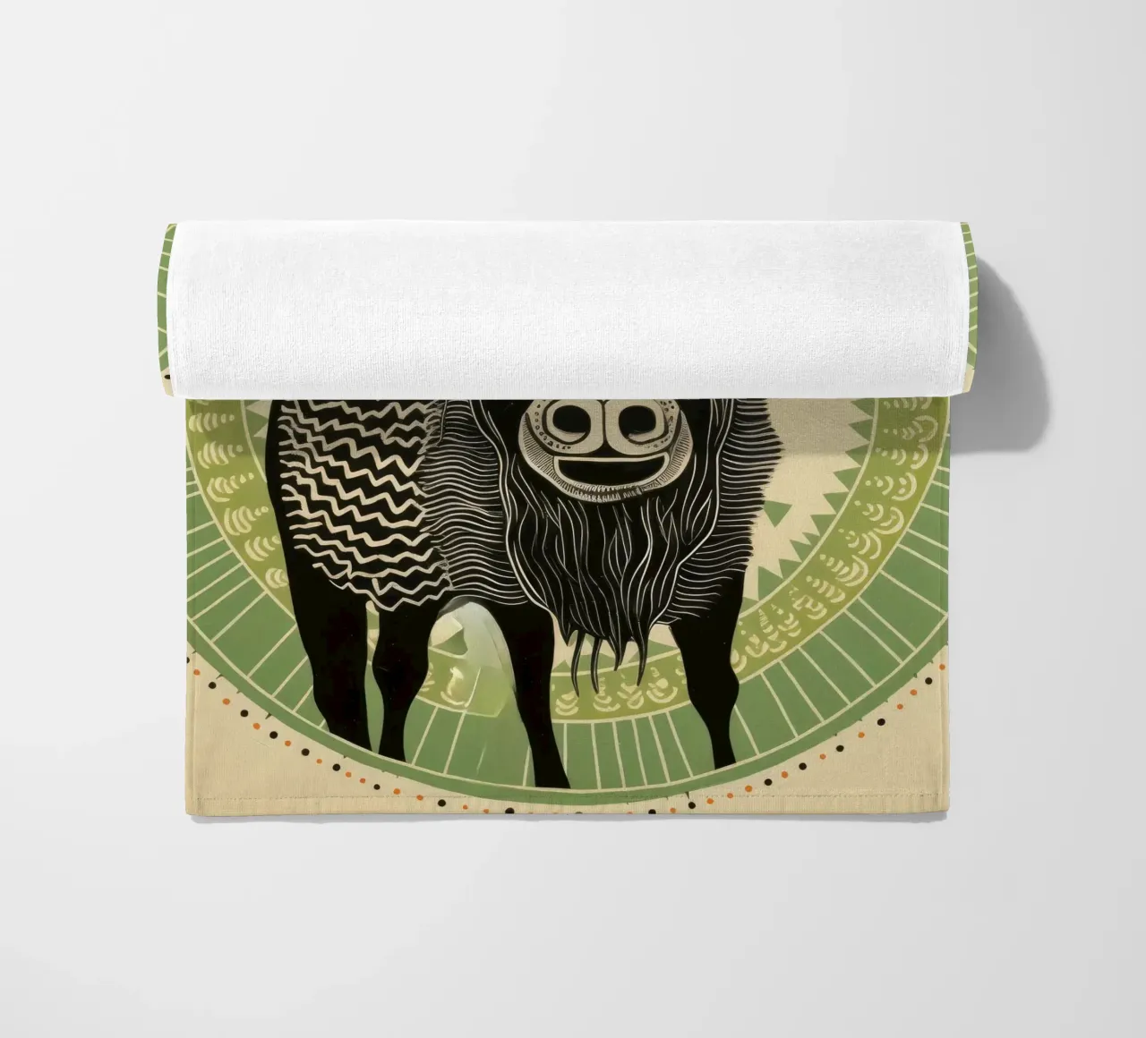 Bufalo verde 1 telo mare da Minimal Animal Art