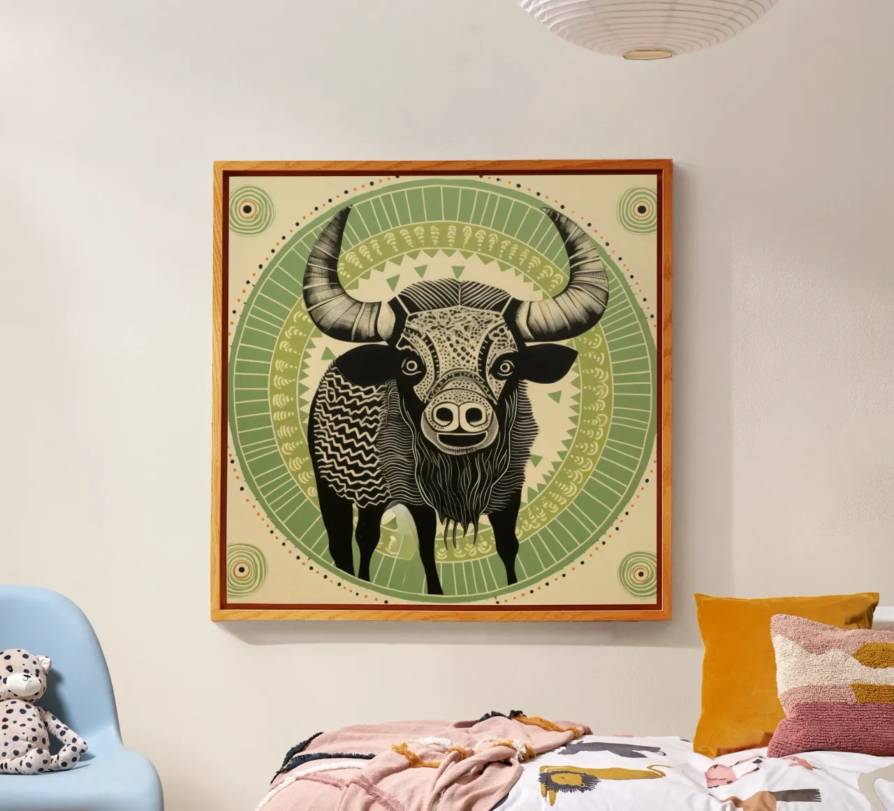 Buffle vert plexiglas de Minimal Animal Art