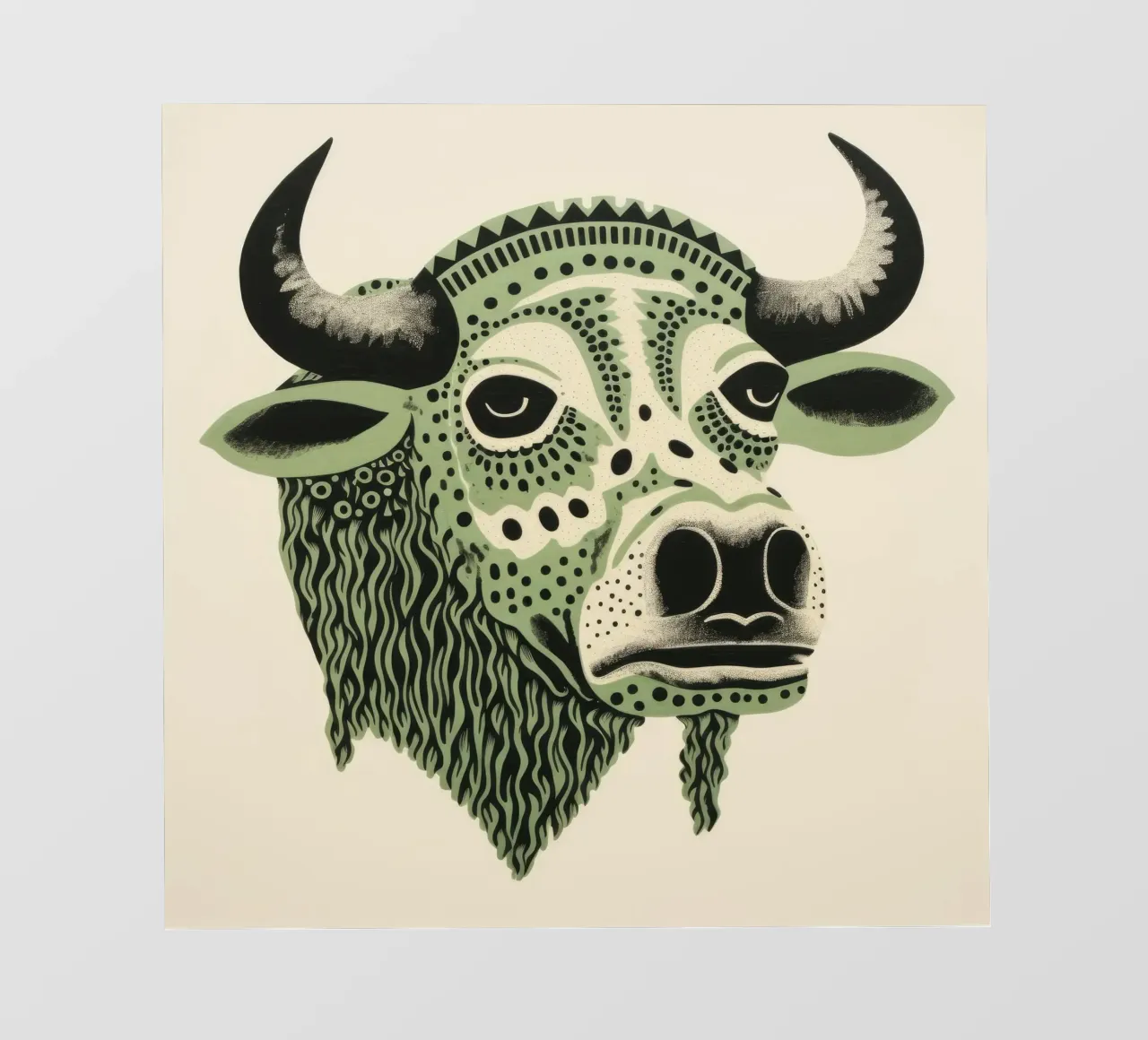 Bufalo verde 2 pellicola backlit da Minimal Animal Art