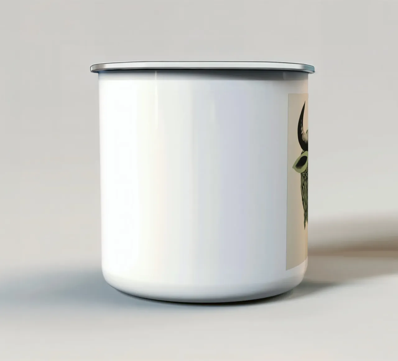 Bufalo verde 2 tazza in smalto da Minimal Animal Art