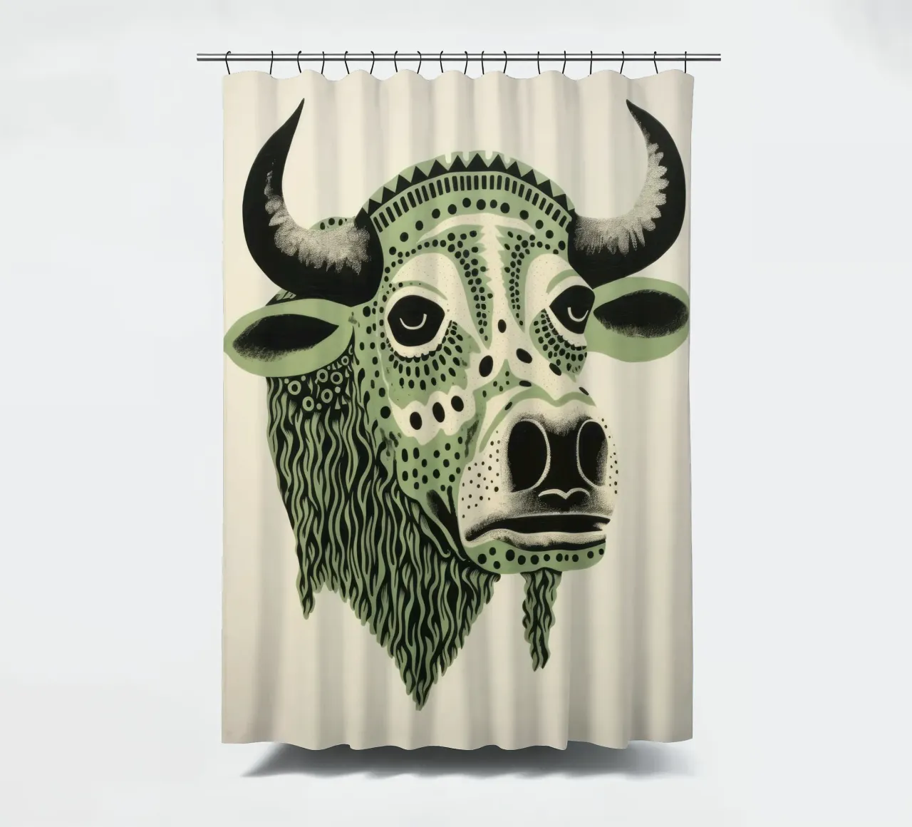 Buffle vert 2 rideau de douche de Minimal Animal Art