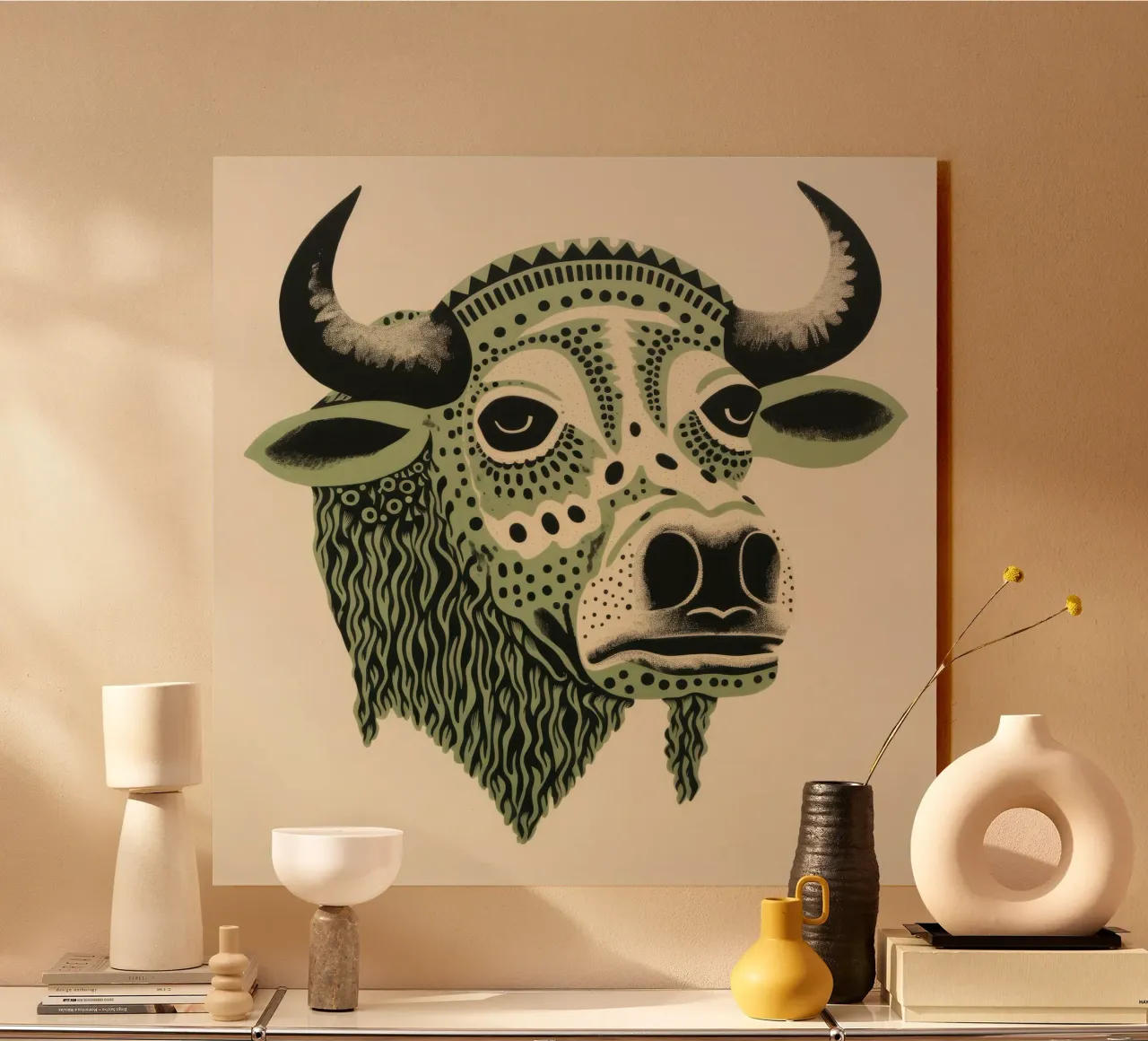 Bufalo verde plexiglass da Minimal Animal Art
