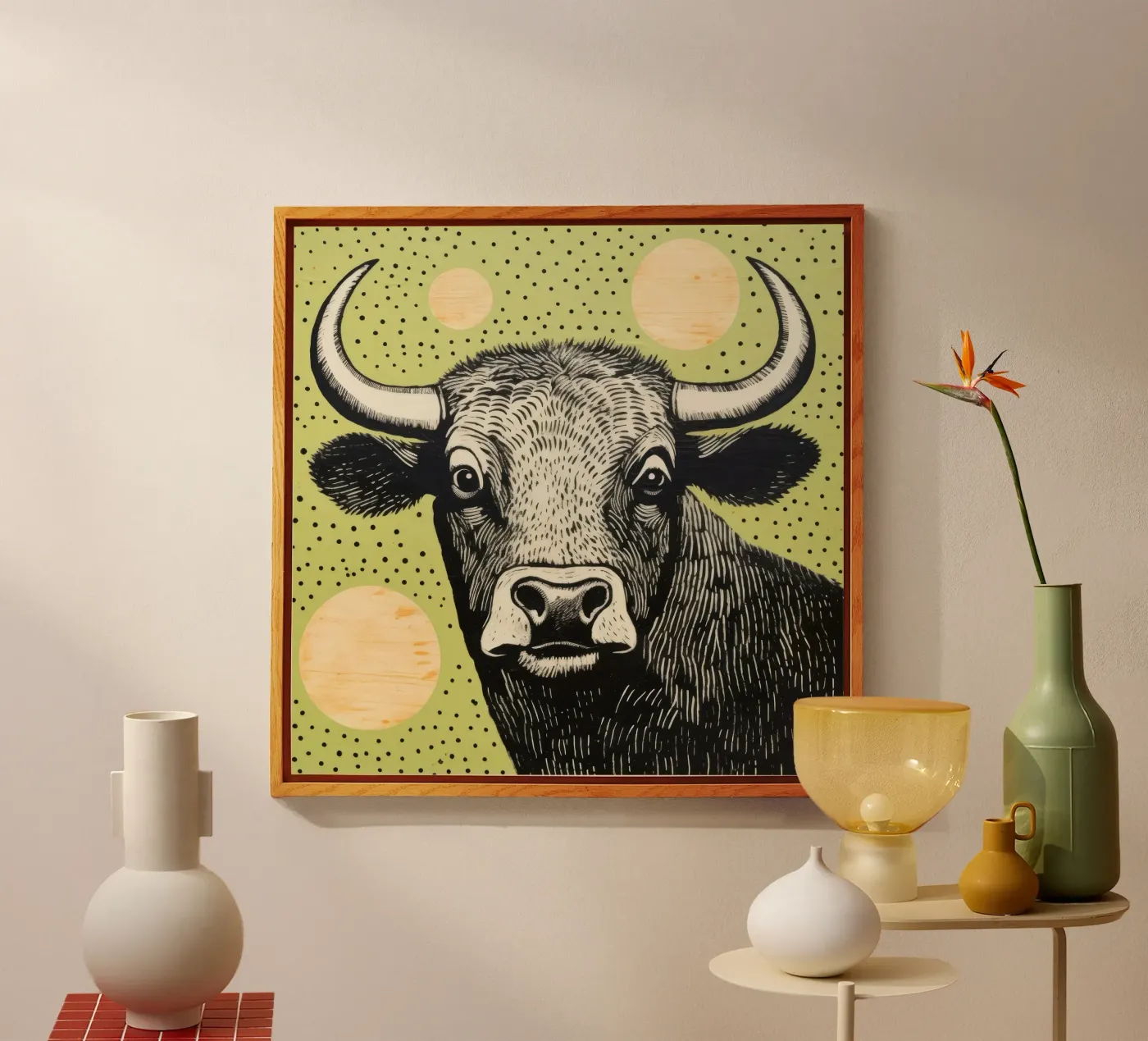 Green Buffalo plexiglas de Minimal Animal Art