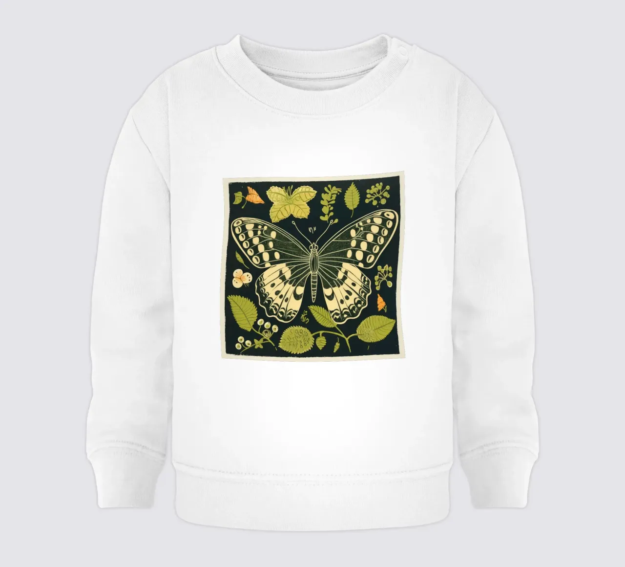 Farfalla verde 1 felpa neonato da Minimal Animal Art