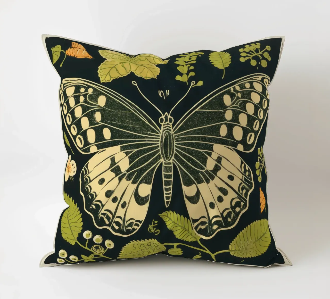 Farfalla verde 1 cuscino da Minimal Animal Art