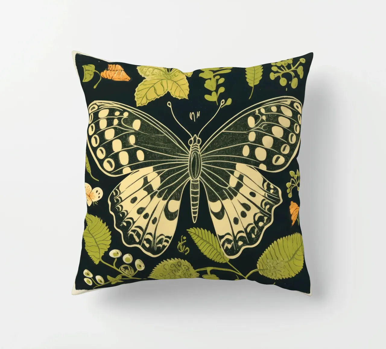 Farfalla verde 1 cuscino da Minimal Animal Art