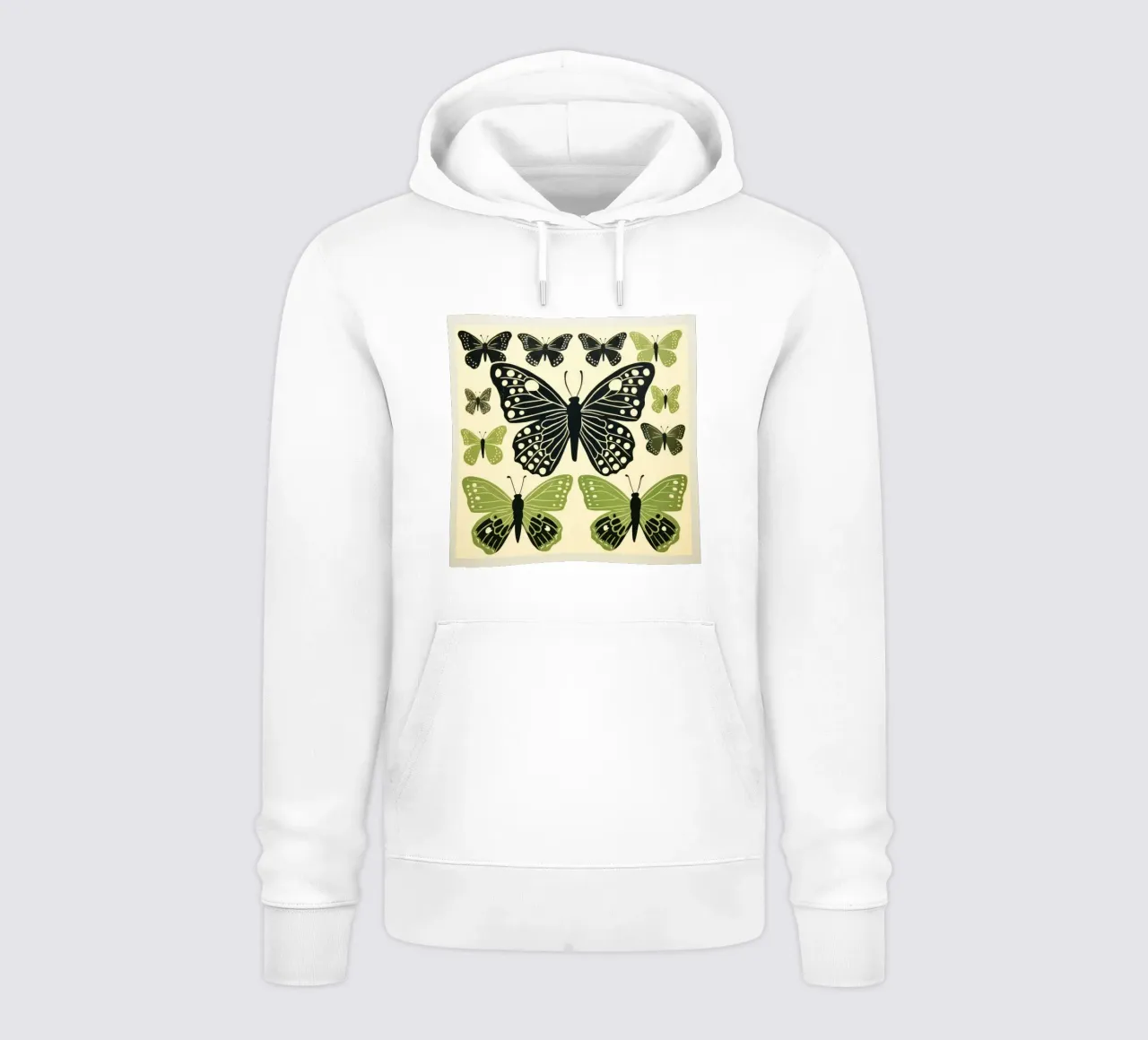 Farfalla verde 2 felpa con cappuccio da Minimal Animal Art