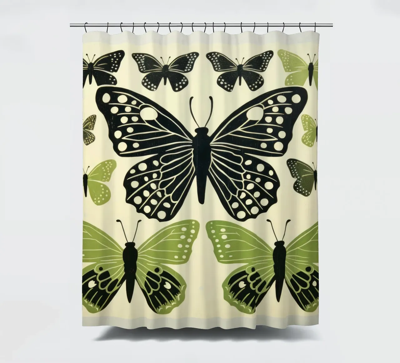 Farfalla verde 2 tenda da doccia da Minimal Animal Art
