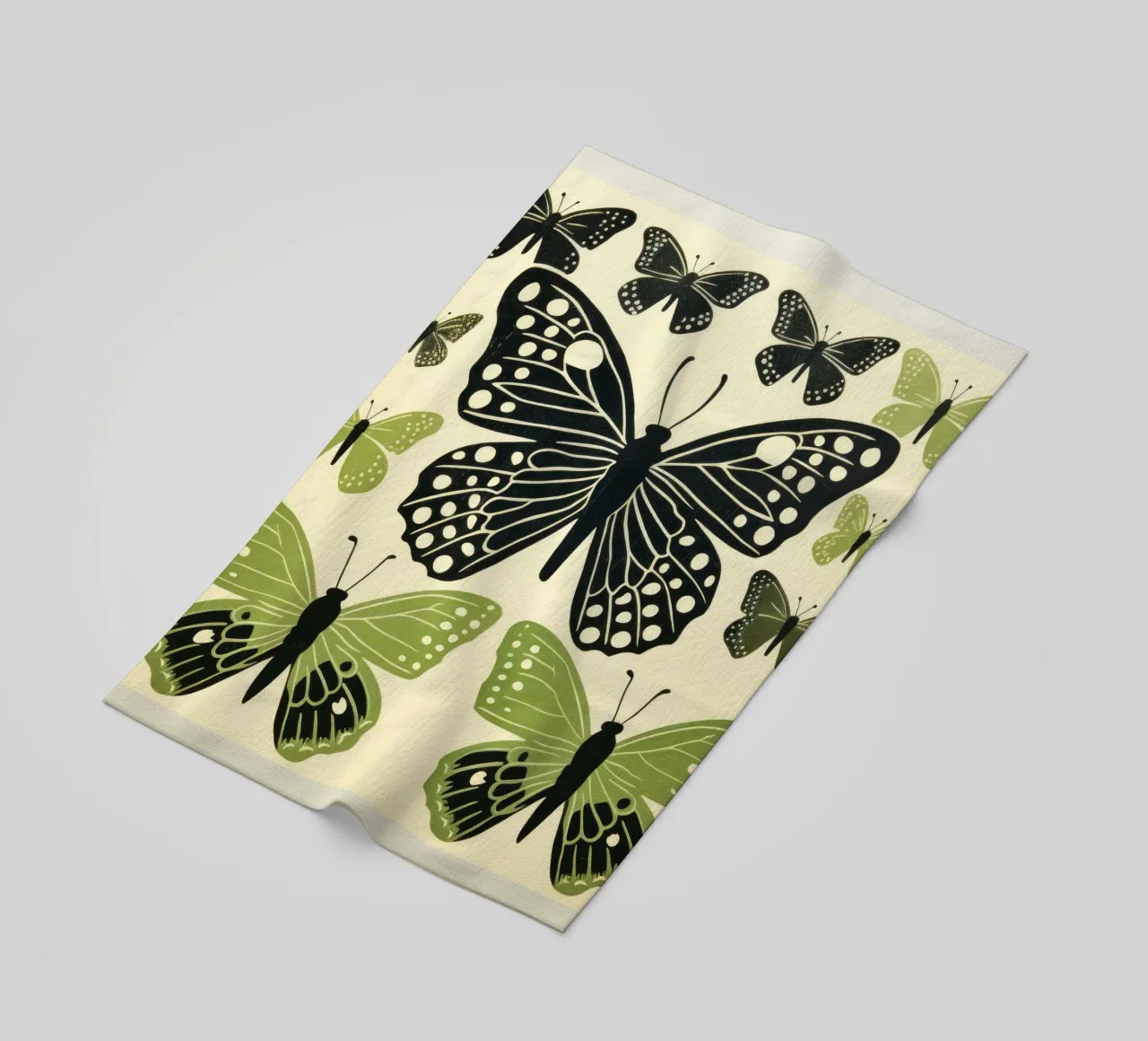 Farfalla verde 2 telo mare da Minimal Animal Art