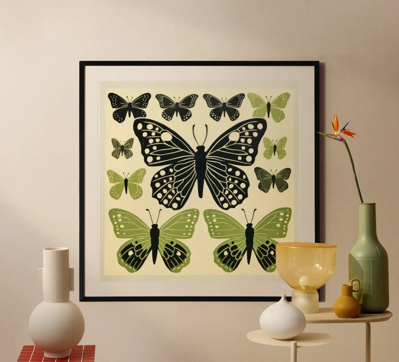 Farfalla verde 2 carta hahnemühle da Minimal Animal Art