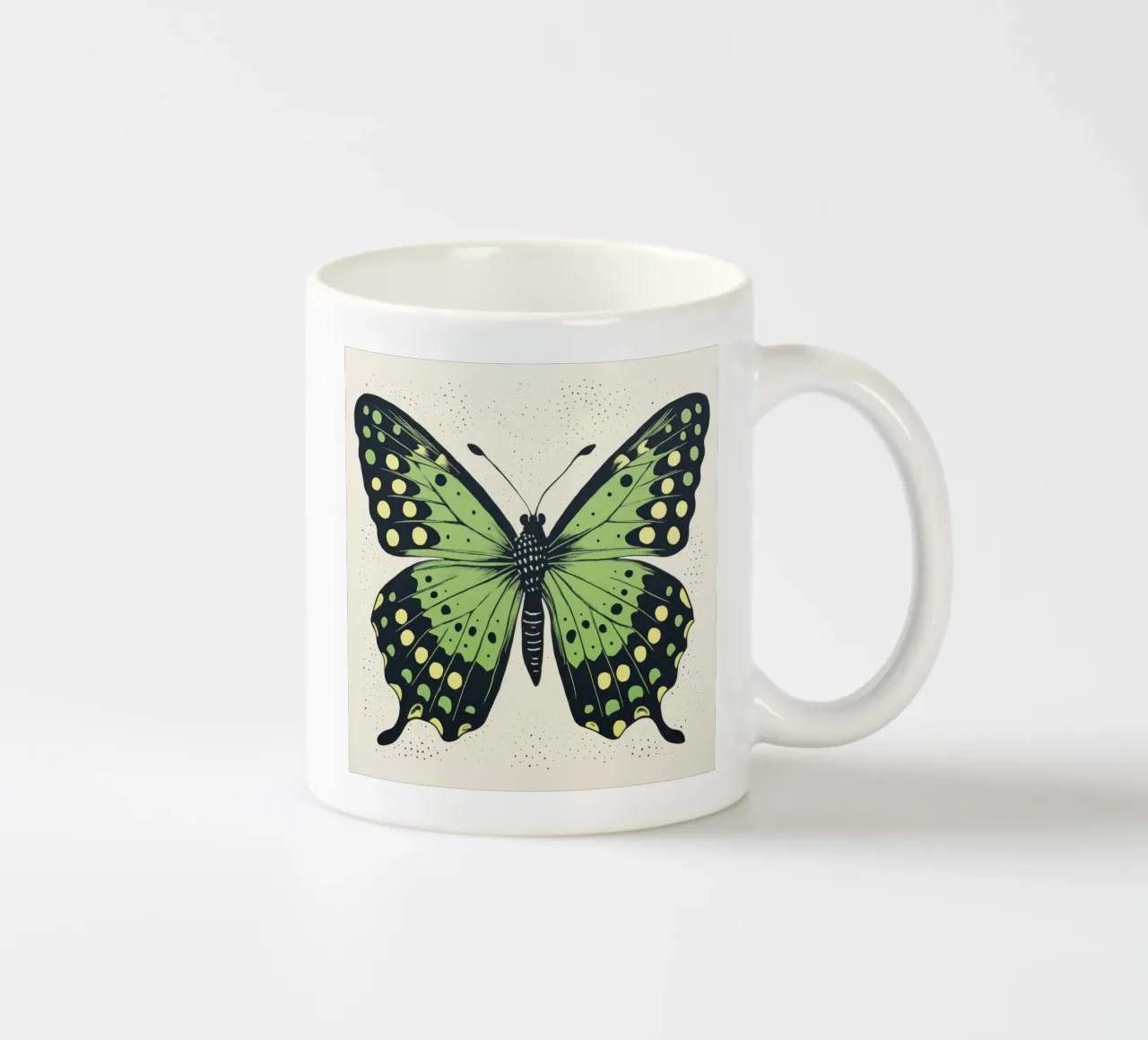 Farfalla verde 3 tazza in ceramica da Minimal Animal Art