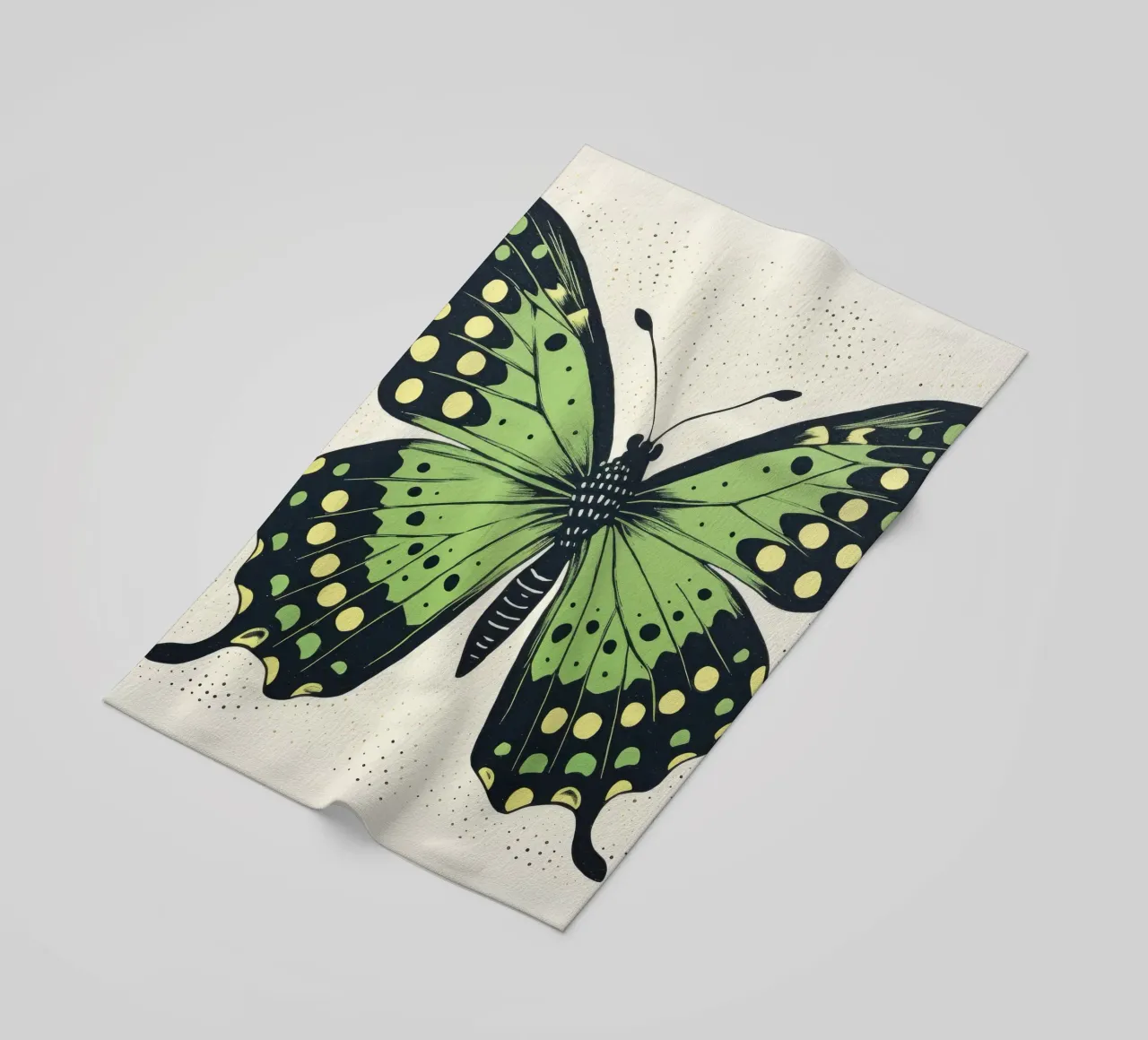 Farfalla verde 3 telo mare da Minimal Animal Art