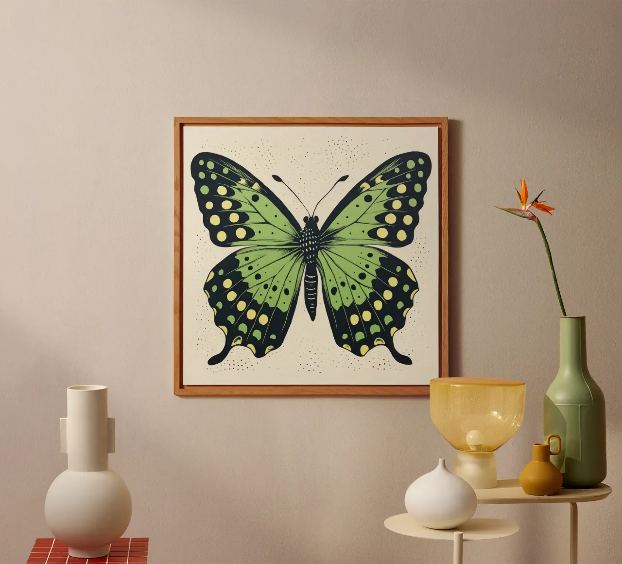 Farfalla verde 3 alluminio dibond da Minimal Animal Art