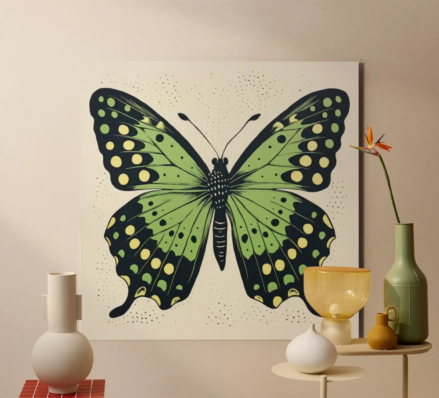 Farfalla verde alluminio dibond da Minimal Animal Art